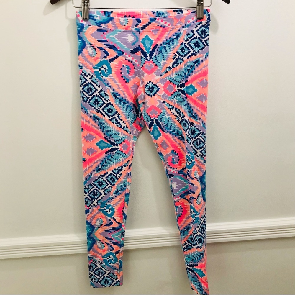 Lilly Pulitzer Girls Maia Leggings XL Solar Opposites pink blue white purple
